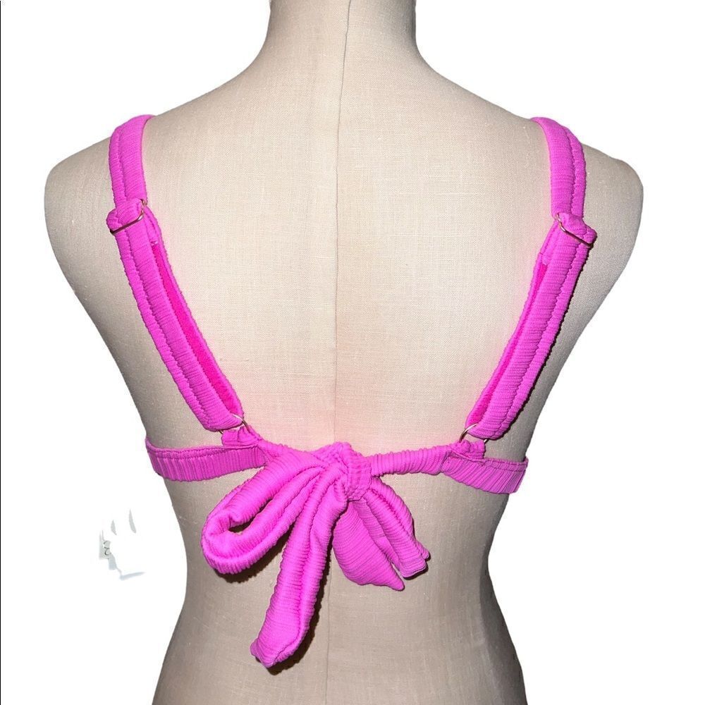 Jessica Simpson Ribbed Bikini Top Purple Retro Women's Large NWT - Picture 4 of 8